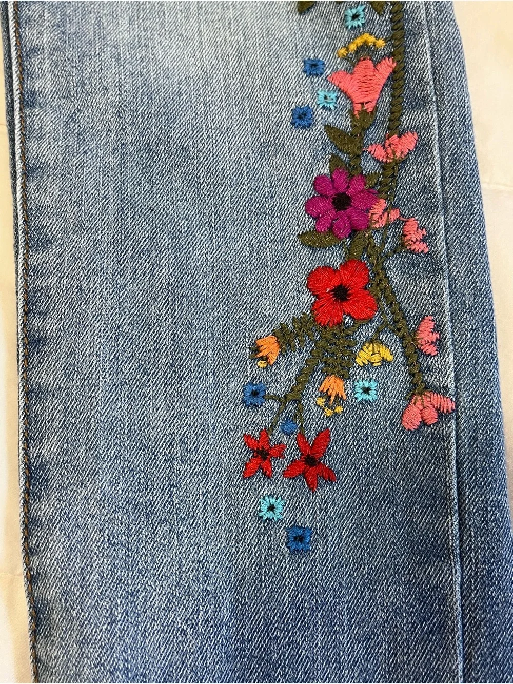 Cherokee Light Blue Skinny Jean with Floral Embroidery